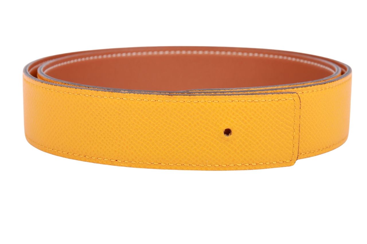 Hermès Wendegürtel Braun / Orange Gr. 85