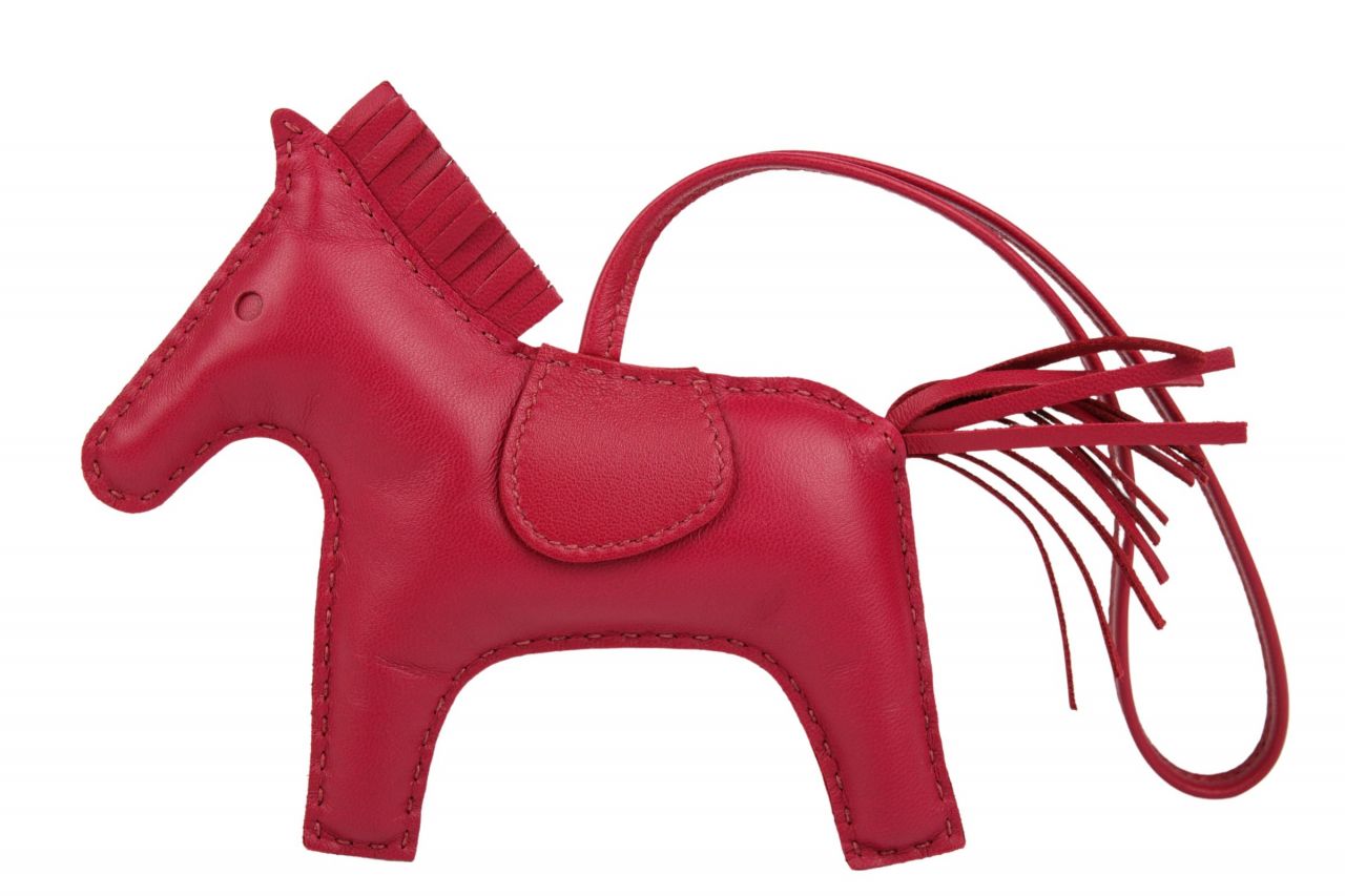 Hermès Rodeo Pferde Taschenanhänger Weinrot