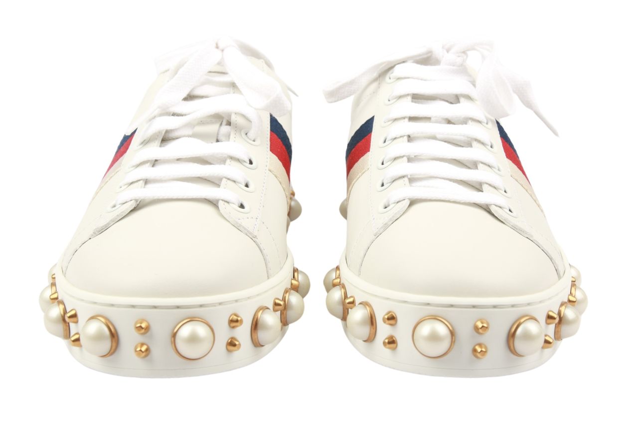 Gucci Ace Sneaker Leder Weiß Gr. 37