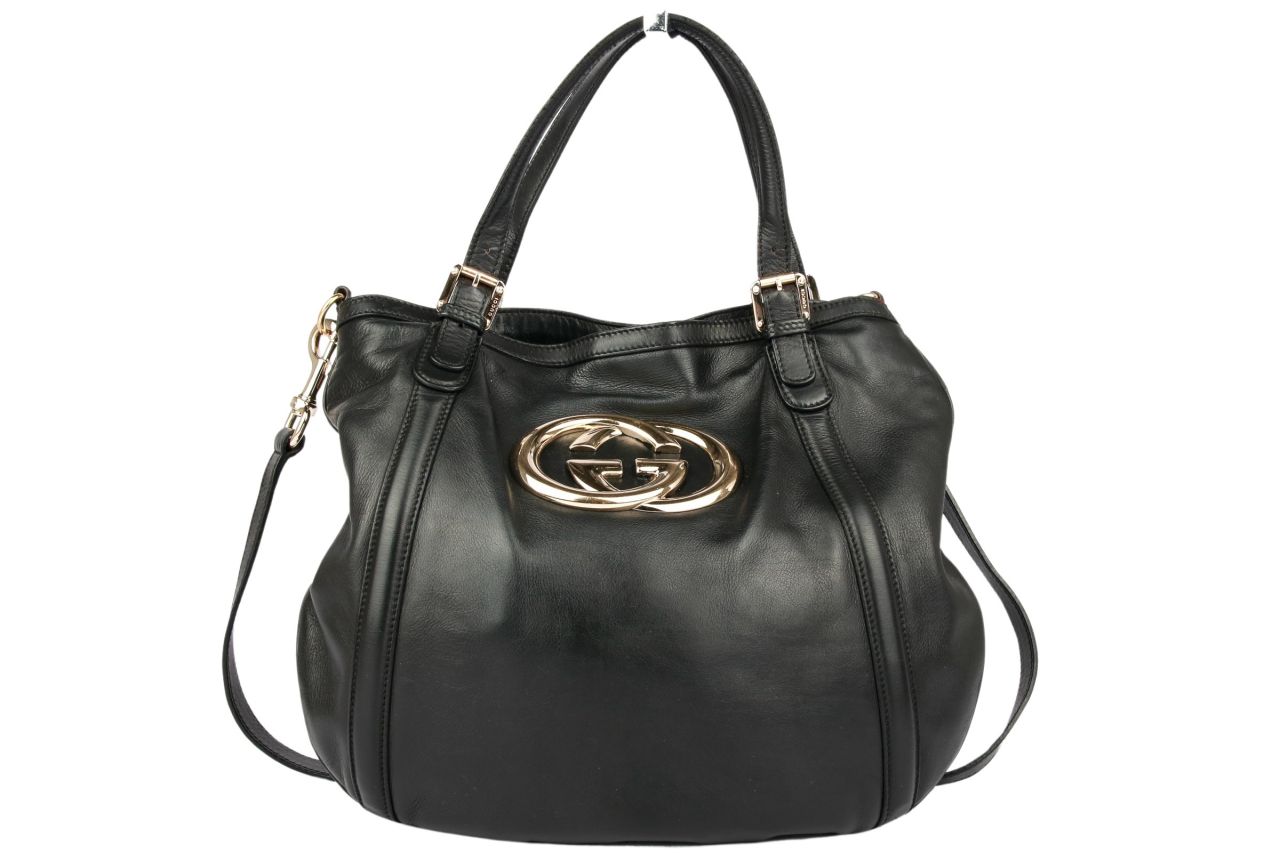 Gucci Britt Handtasche GG Leder Schwarz