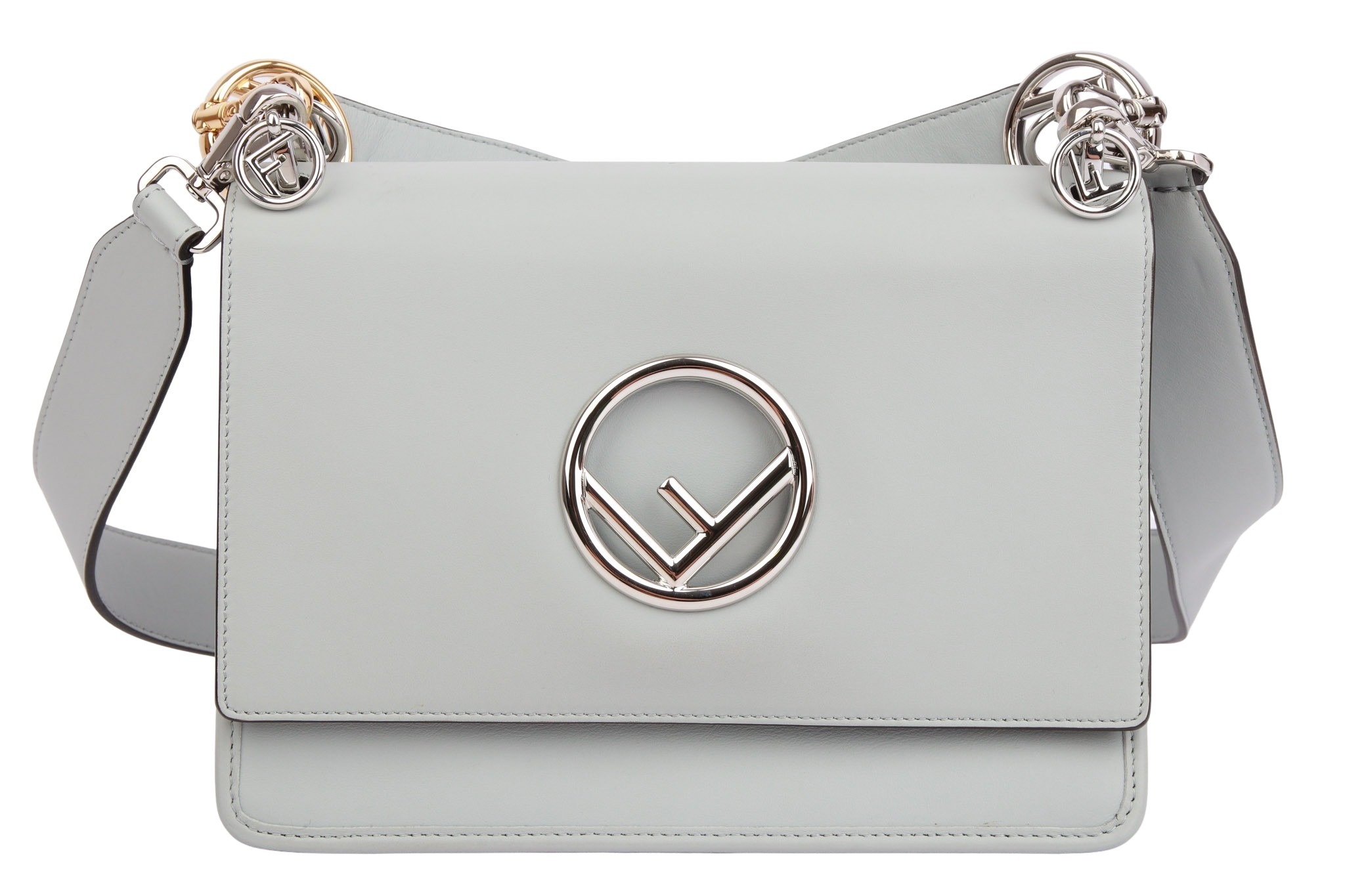 Fendi Kan I FF Zucca Logo Tasche Babyblau