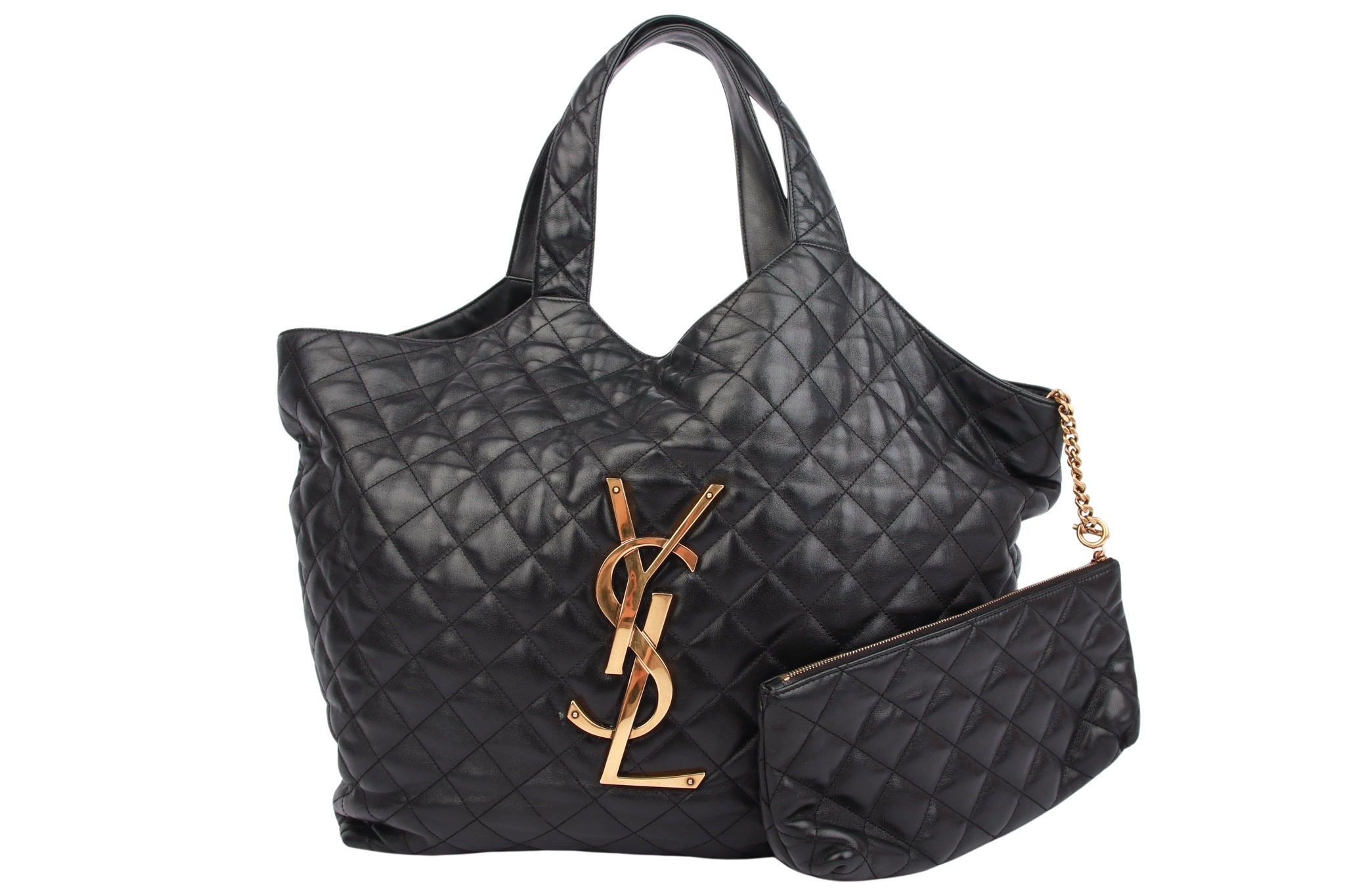 Saint Laurent Icare Maxi Shopper Schwarz Leder