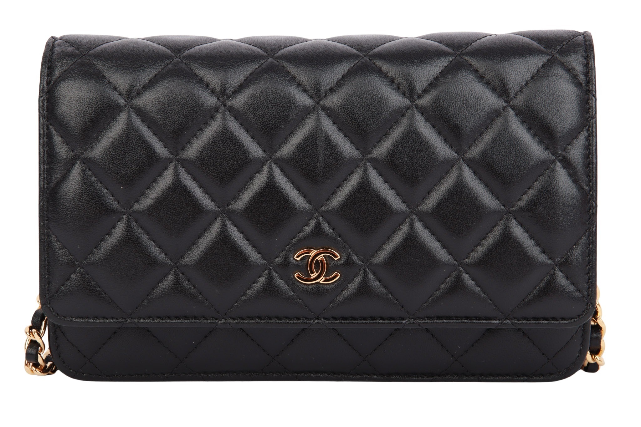 Chanel Wallet on Chain Lammleder Schwarz