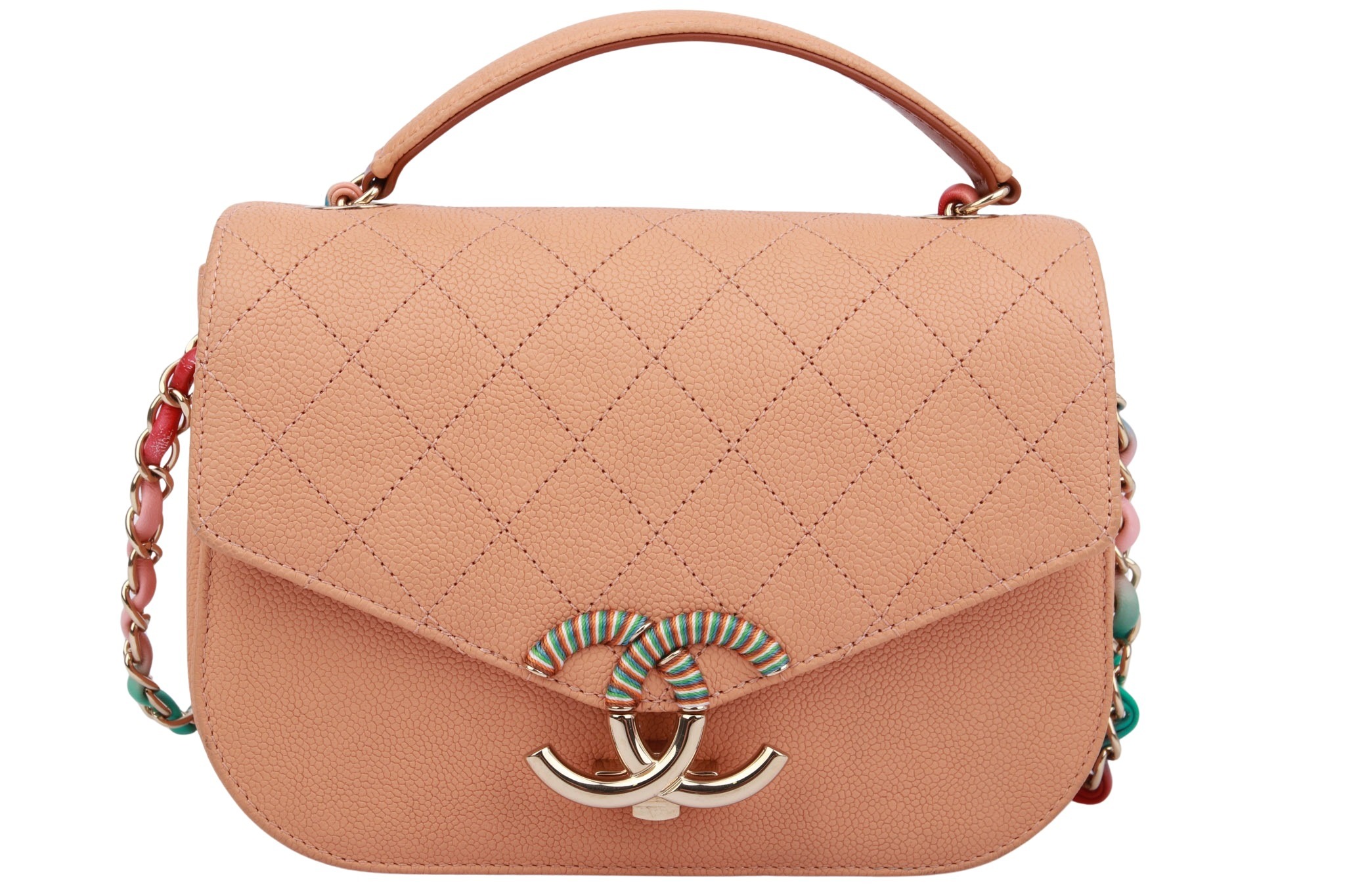 Chanel Cuba Flap Bag Apricot Kaviarleder