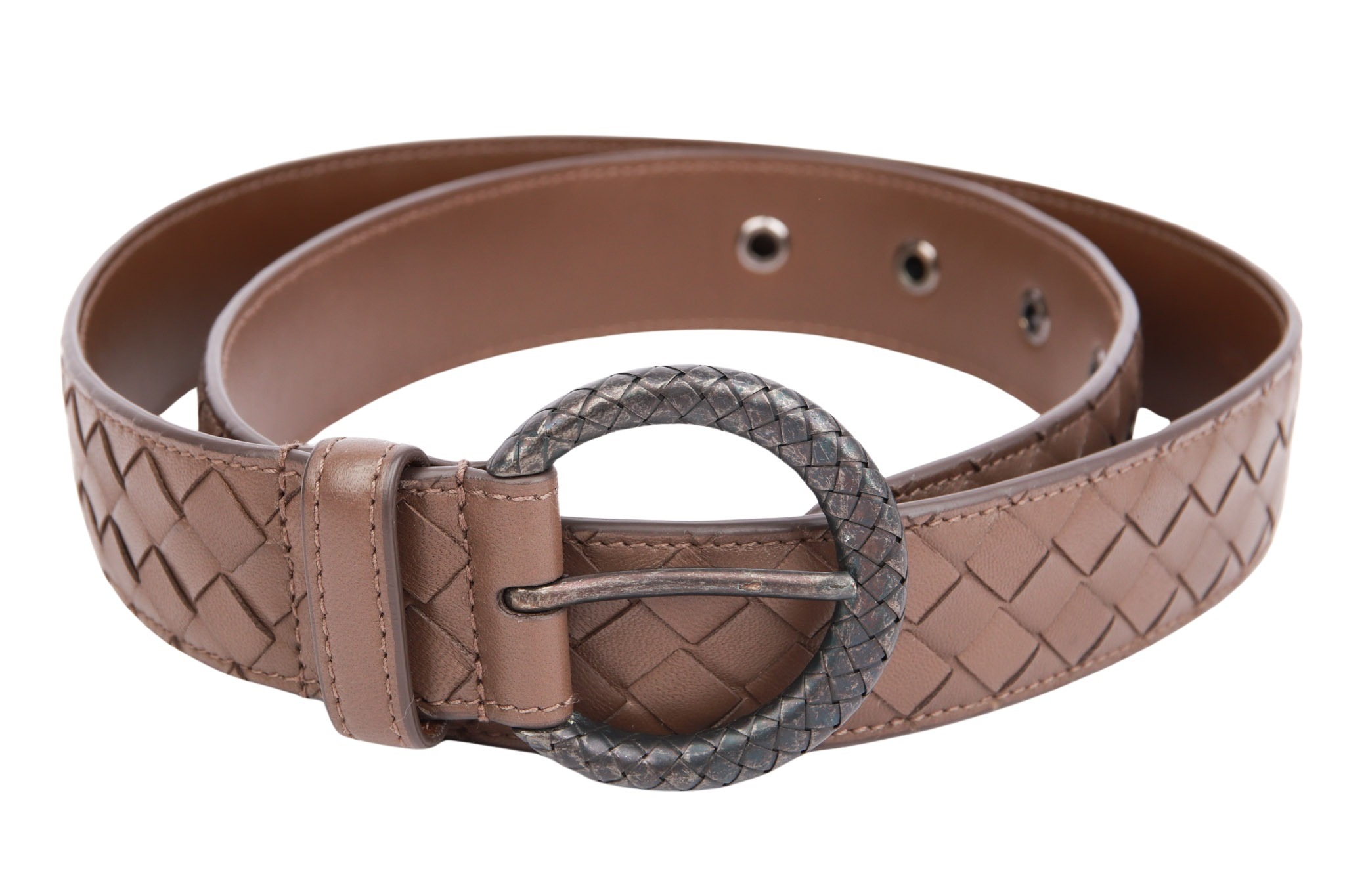 Bottega Veneta Intrecciato Gürtel Braun Gr. 90
