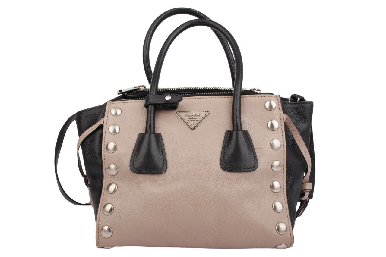Prada Bibliotheque Nero Cipria Leather