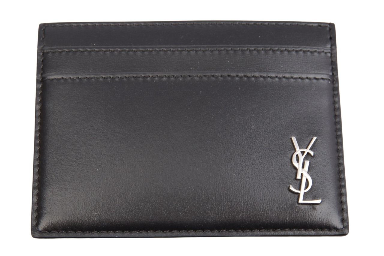 Saint Laurent Cardholder Schwarz Leder