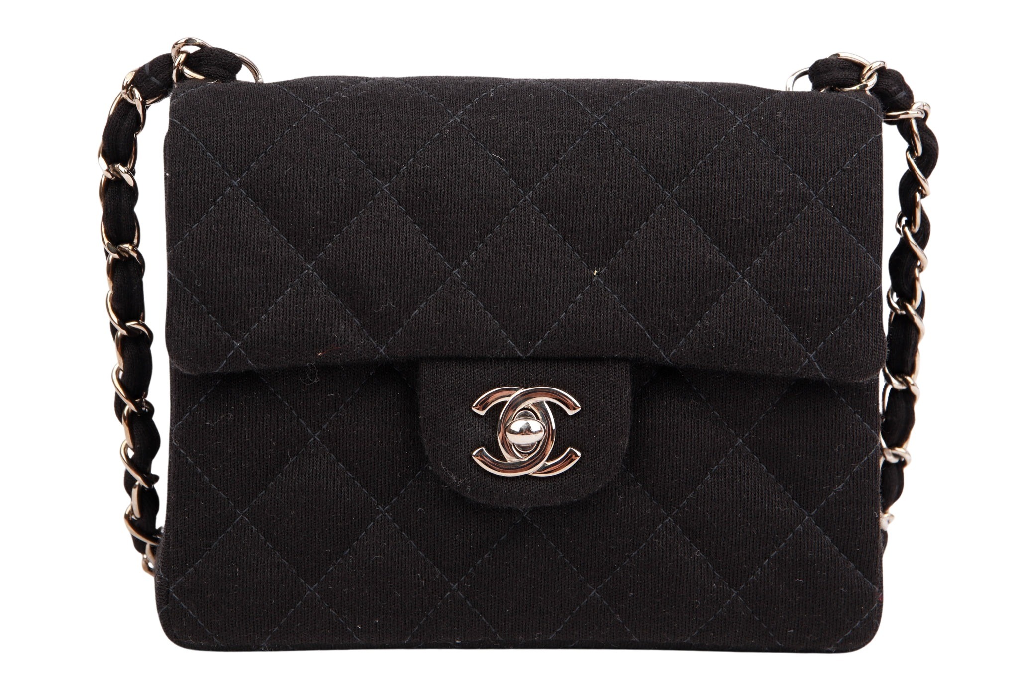 Chanel Mini Flap Bag Square Black Jersey