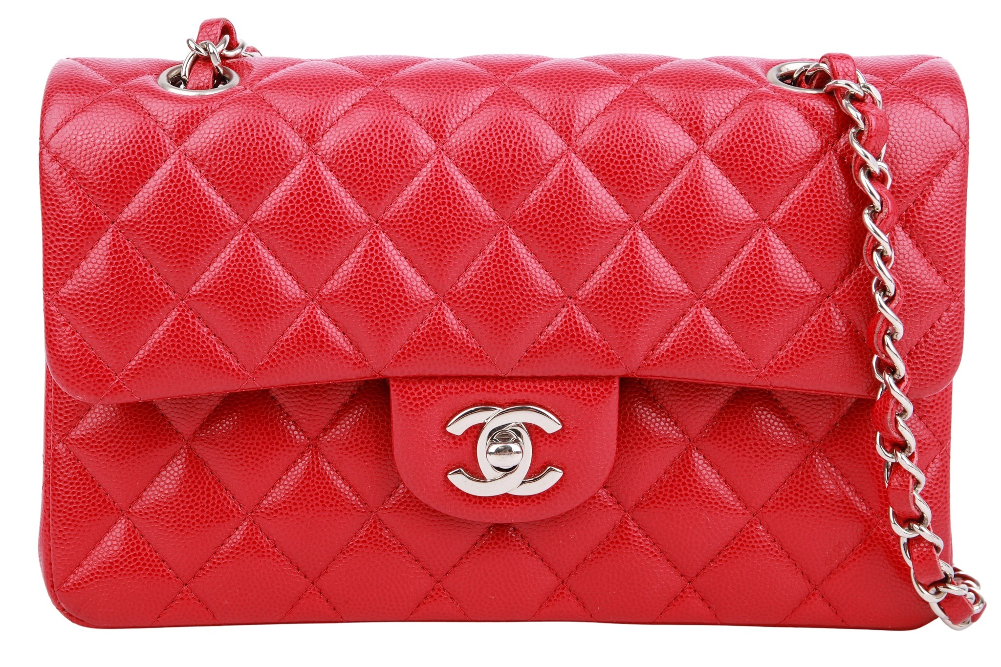 Chanel Classic Flap Bag Leder Rot