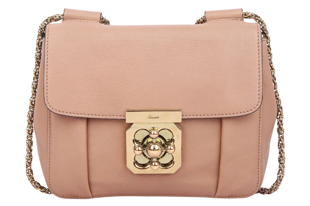 Chloé Elsie Crossbody Bag Leder Beige