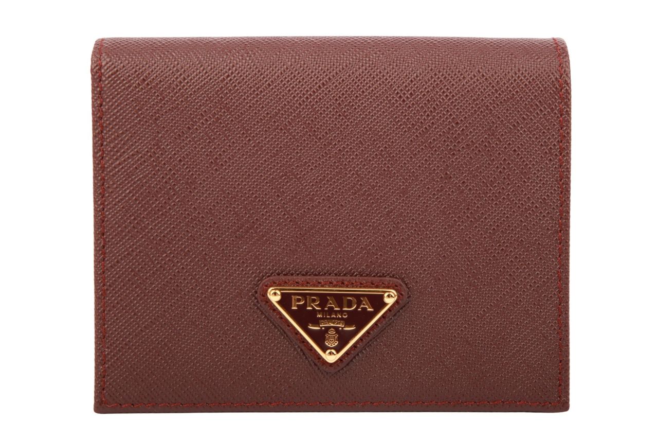 Prada Portemonnaie Saffiano Leder Burgundy