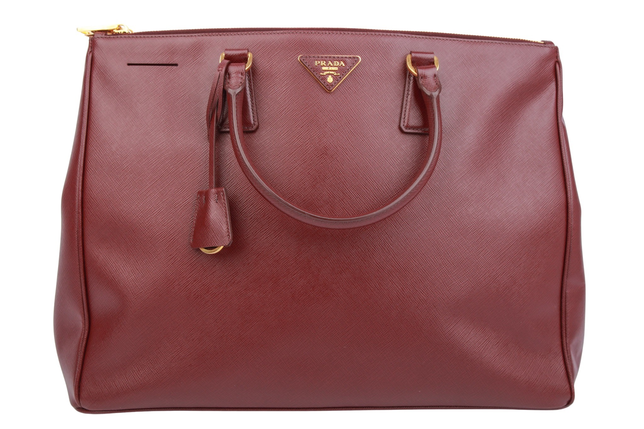 Prada Saffiano Tote Bag Large Burgundy