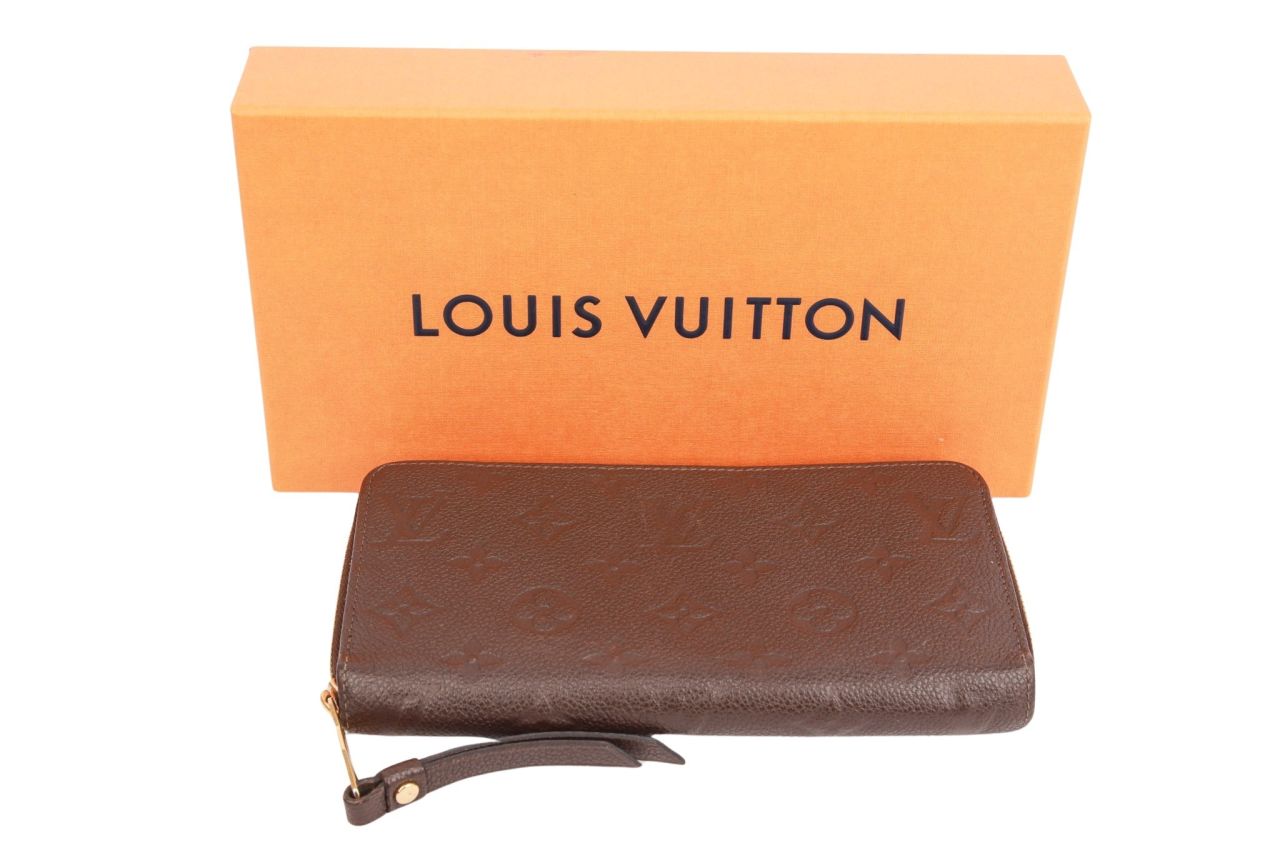 Louis Vuitton Zippy Portemonnaie Monogram Empreinte Leder Braun