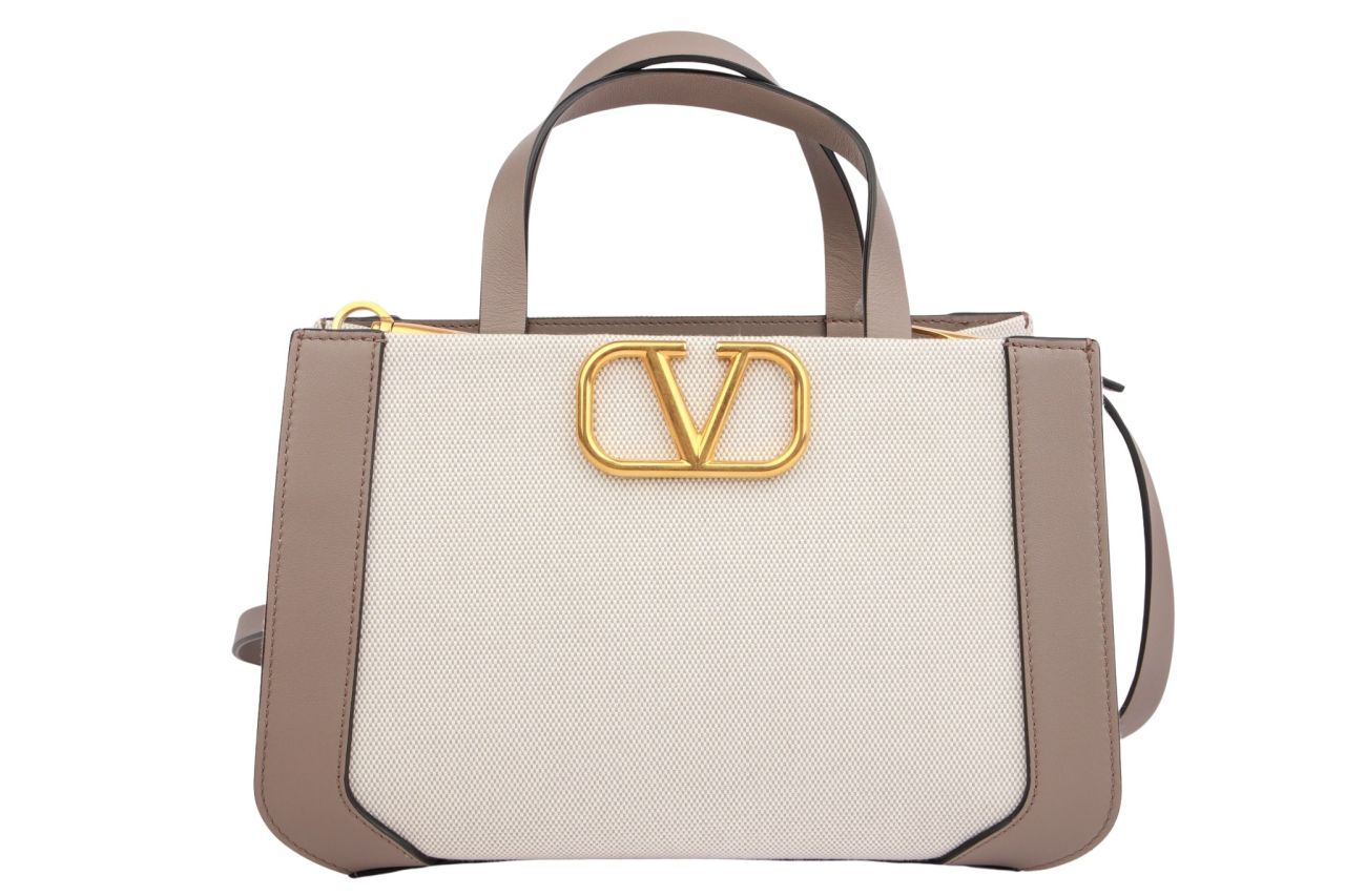 Valentino V-Logo Tote Canvas