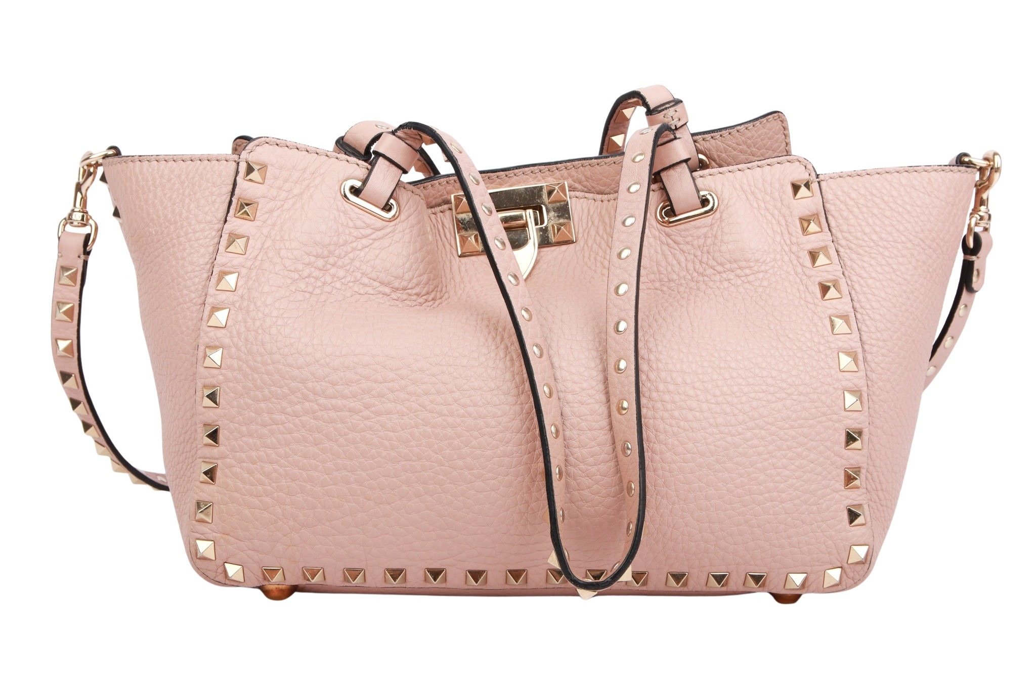 Valentino Rockstud Umhängetasche Leder Rosé