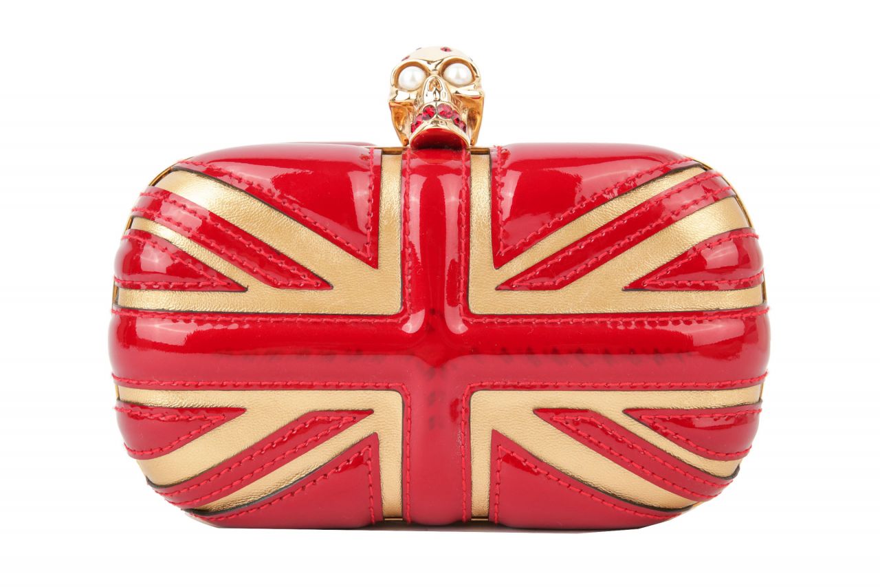 Alexander McQueen Skull Box Clutch Britannia Red