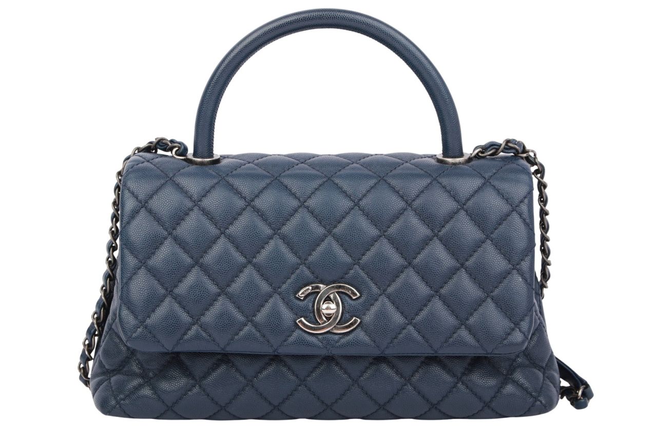 Chanel Coco Top Handle Kaviarleder Navy