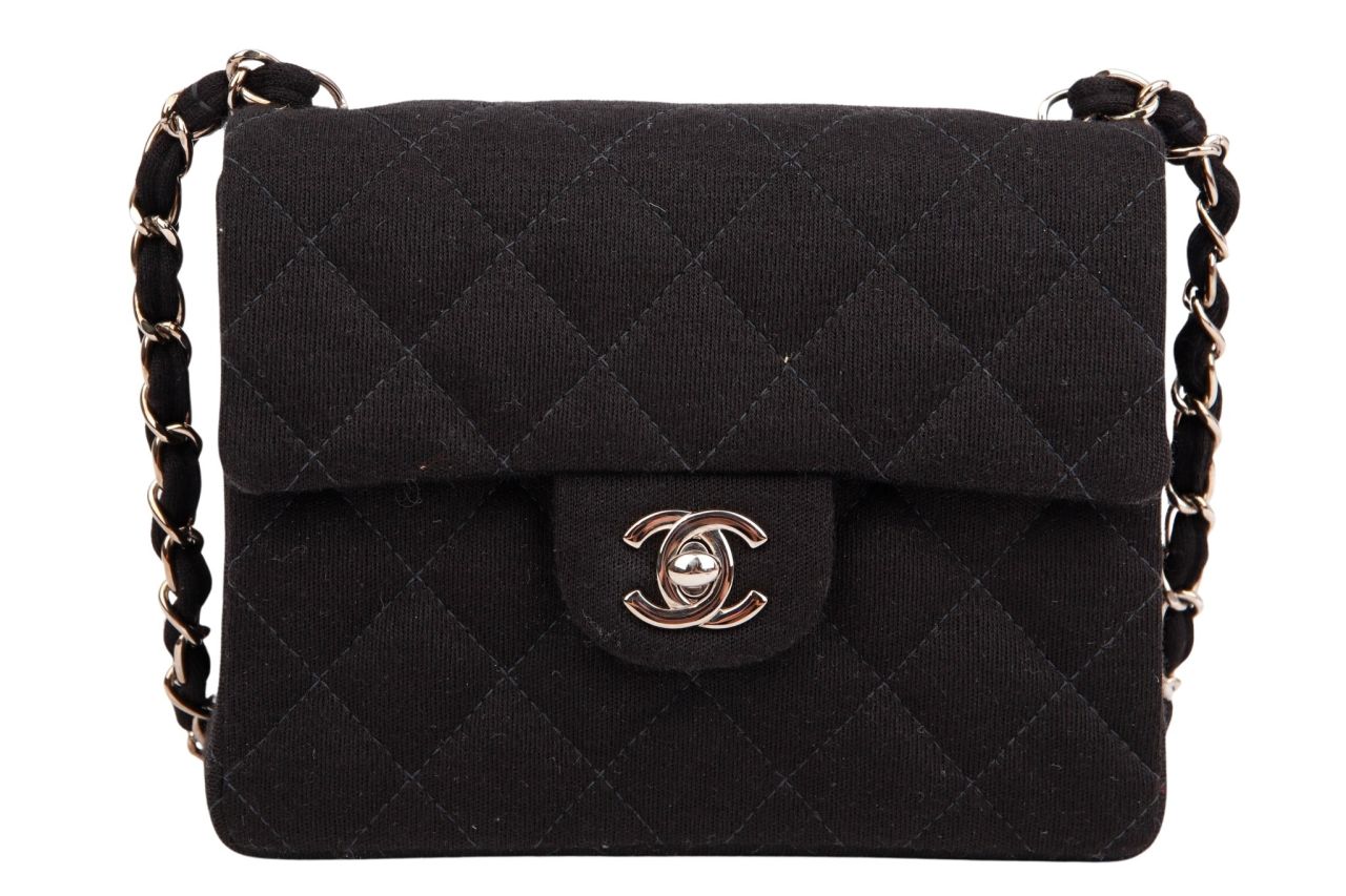 Chanel Mini Flap Bag Square Black Jersey