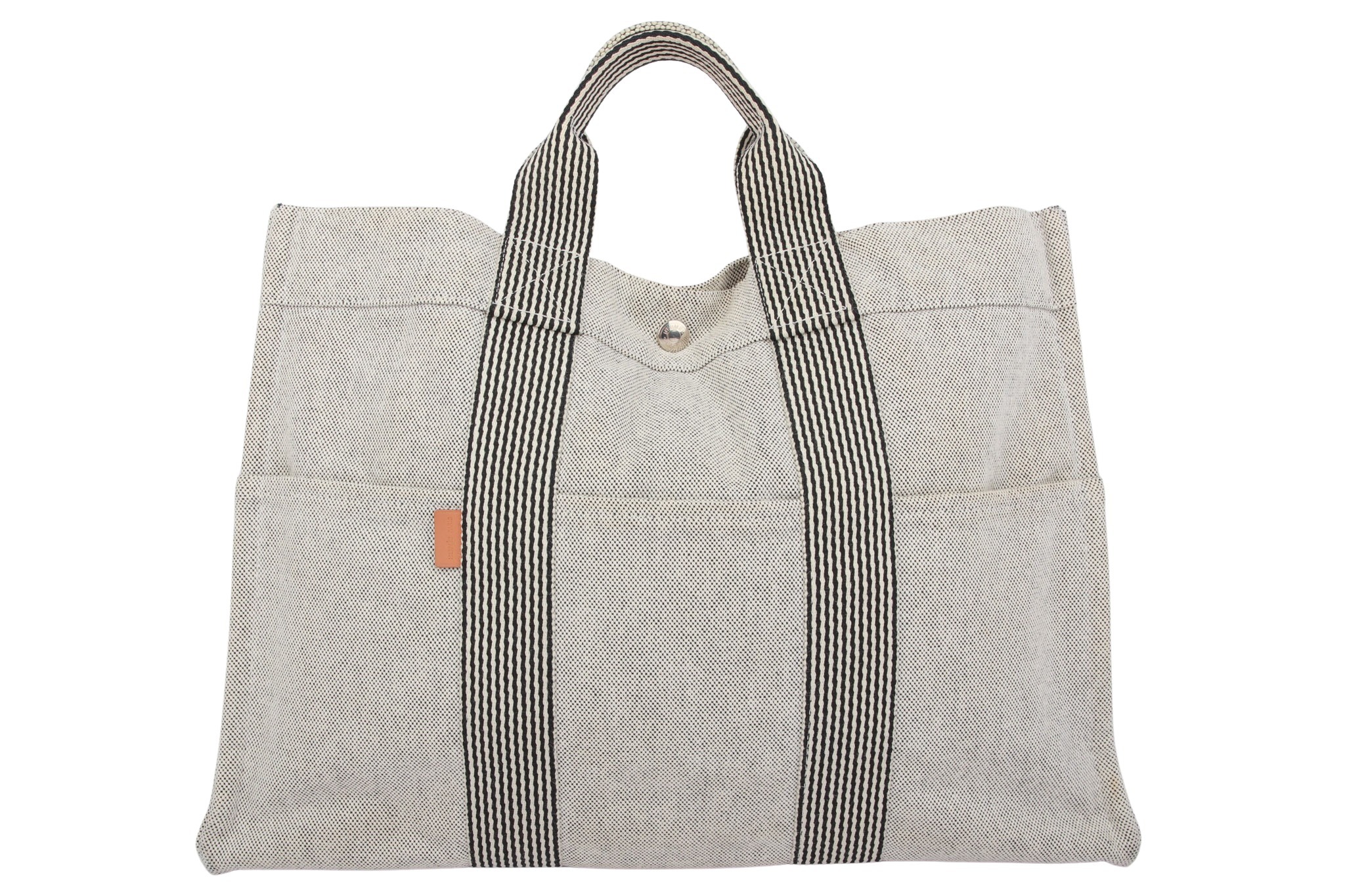 Hermès New Canvas Große Tote Bag Grau
