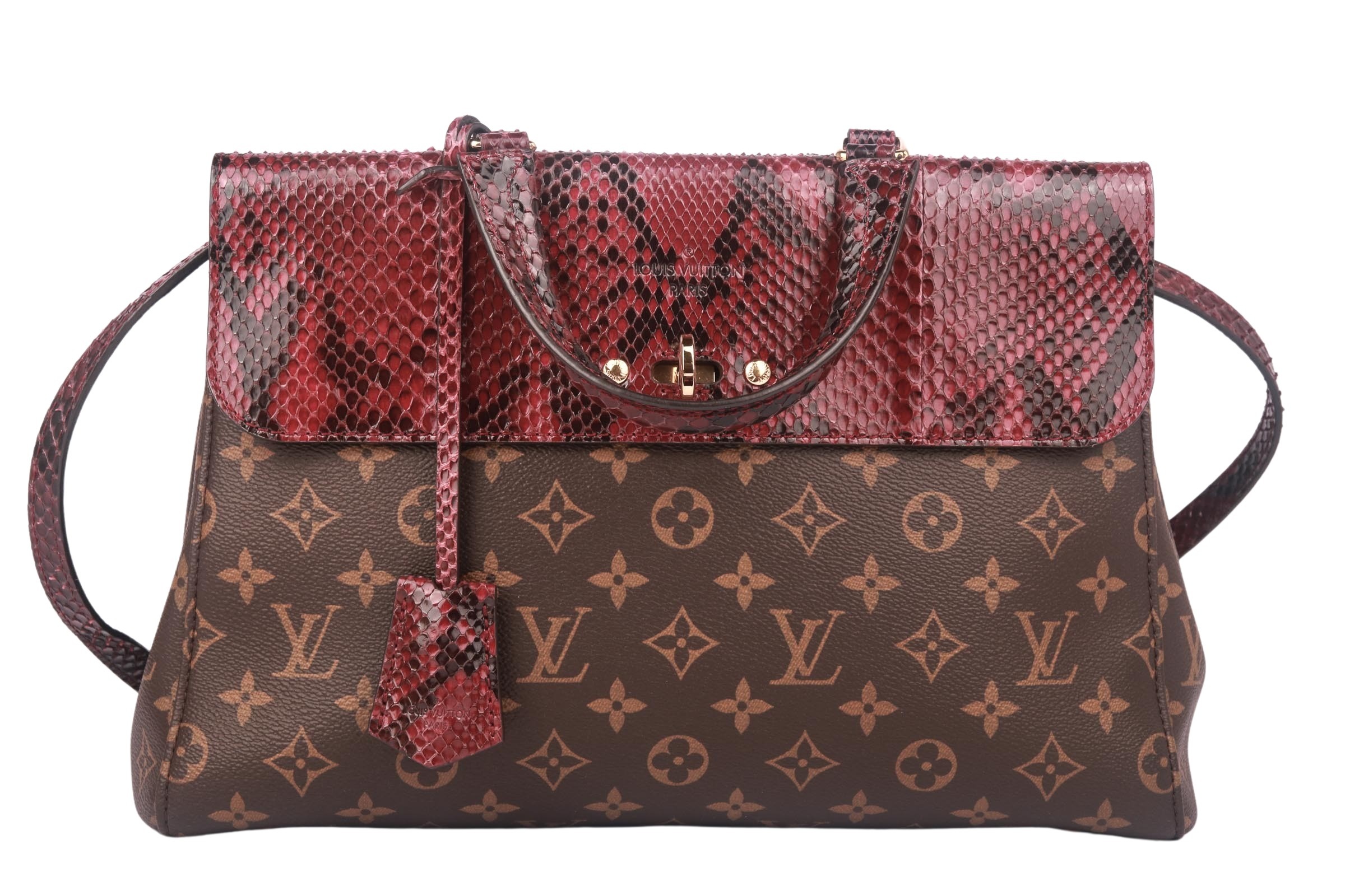 Louis Vuitton Venus Handbag Monogram Canvas and Python Brown