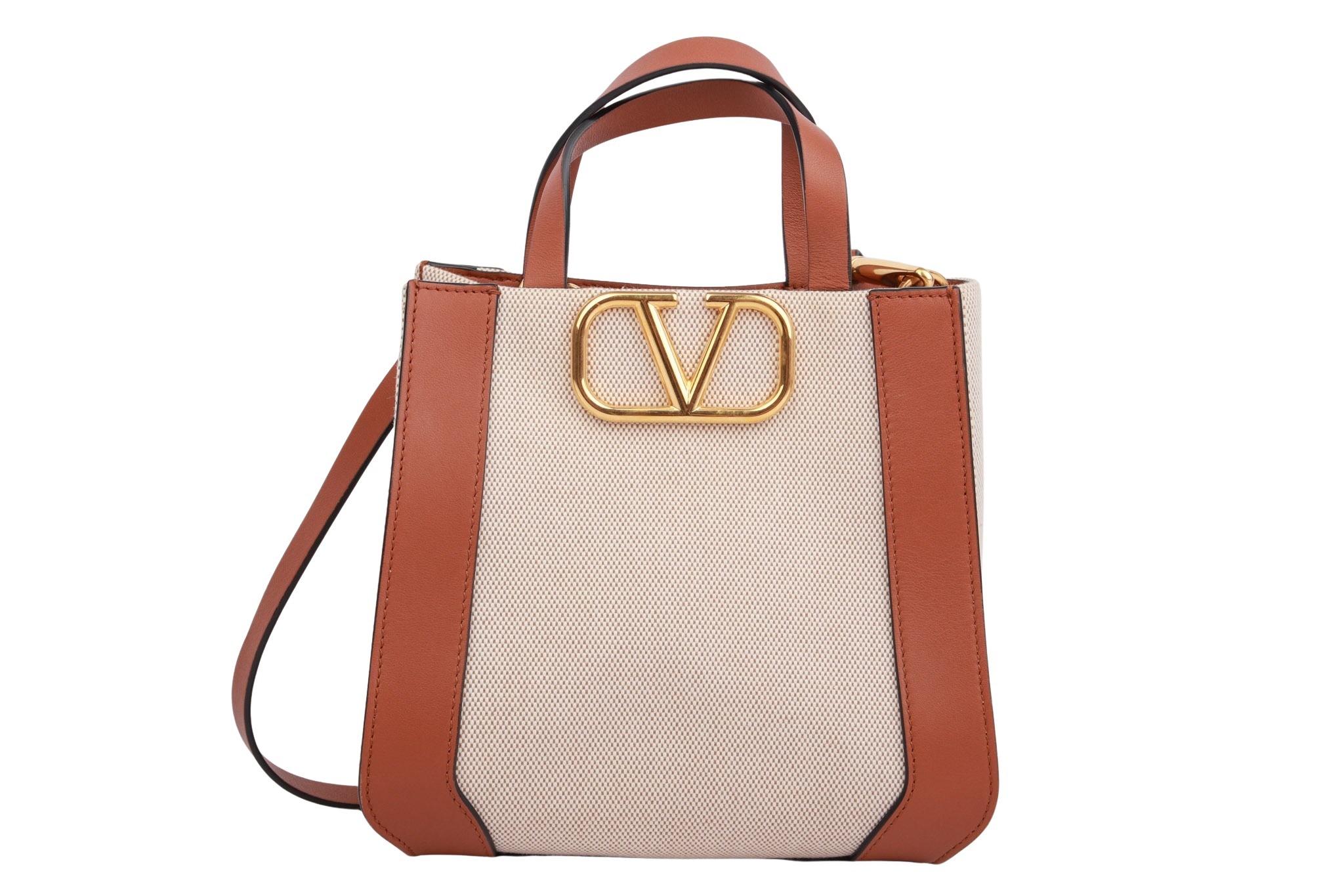 Valentino Garavani V-Logo Canvas Beige / Braun