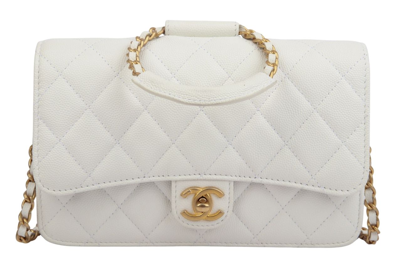 Chanel Wallet on Chain Top Handle Weiß