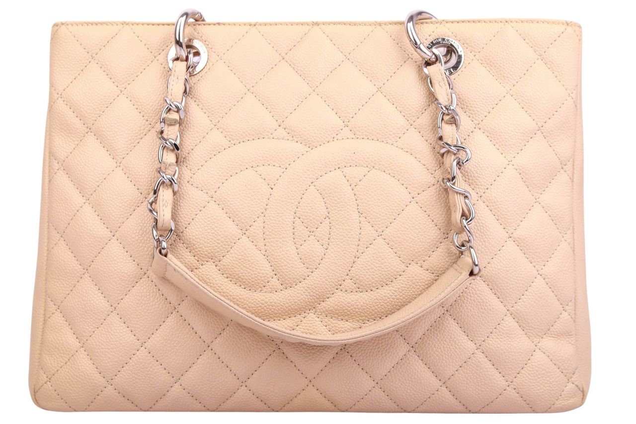 Chanel Shopping Tote GST Kaviar-Leder Beige
