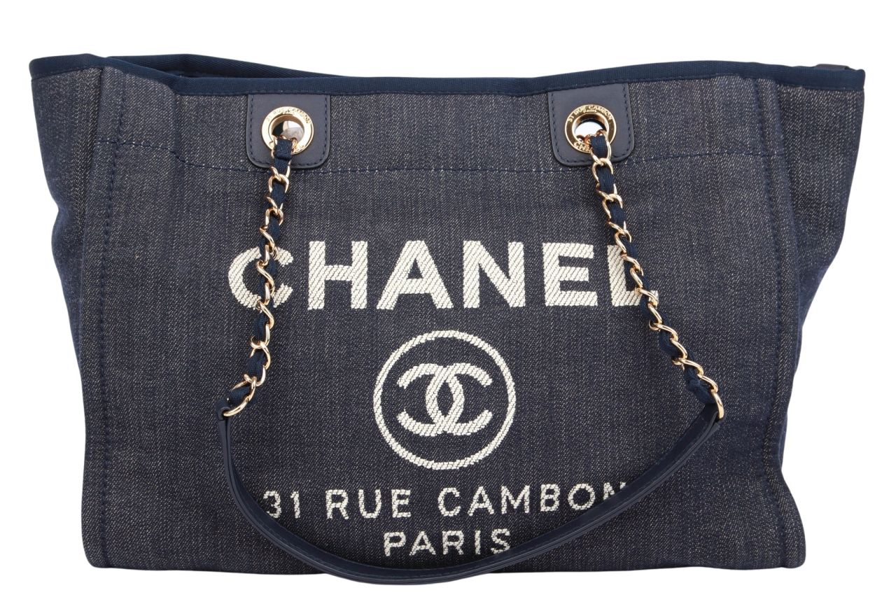 Chanel Deauville Shopper Blau