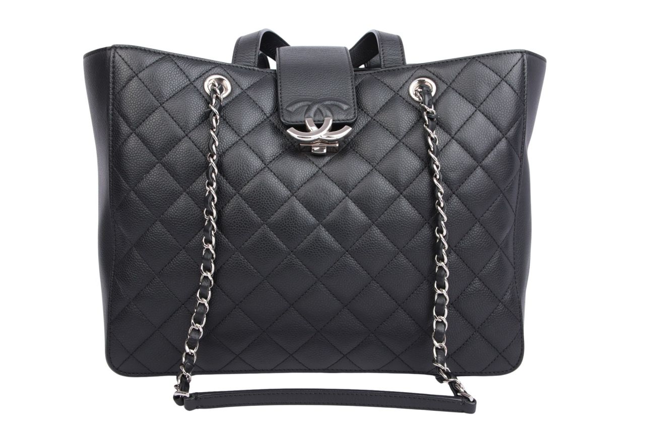 Chanel Shopping Tote Schwarz Leder
