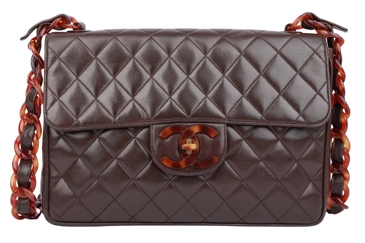 Chanel Jumbo Flap Bag Schildpatt Optik Braun