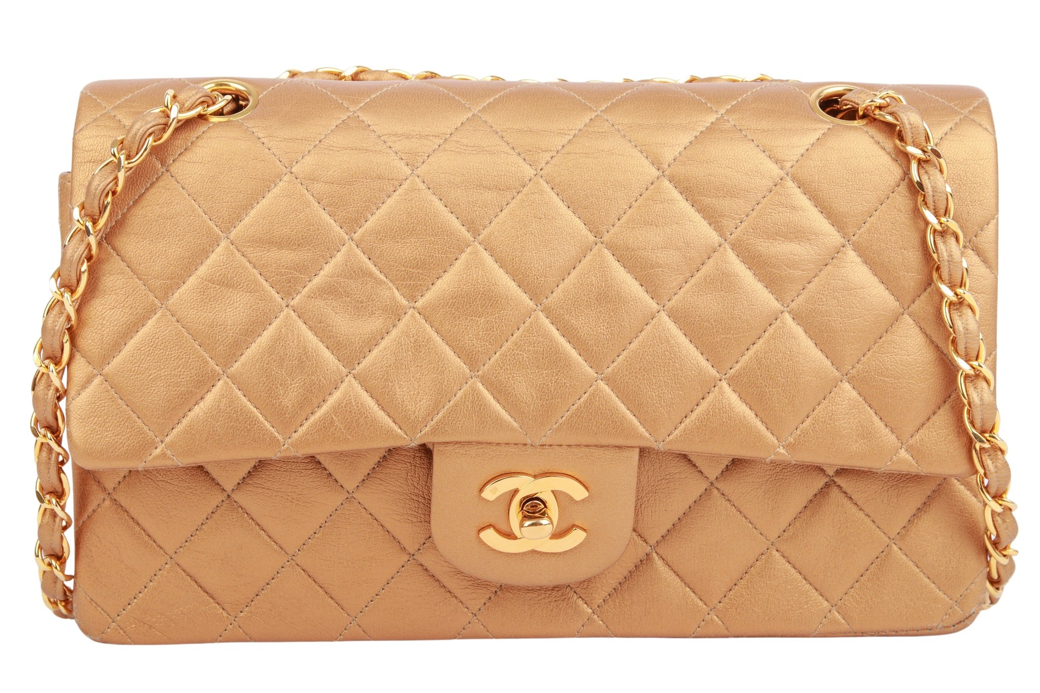 Chanel Timeless Double Flap Bag Medium Gold