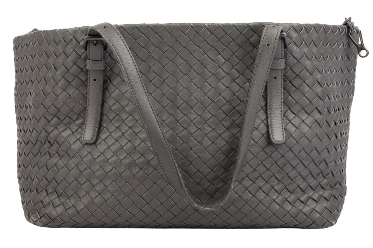 Bottega Veneta Intrecciato Leder Grau