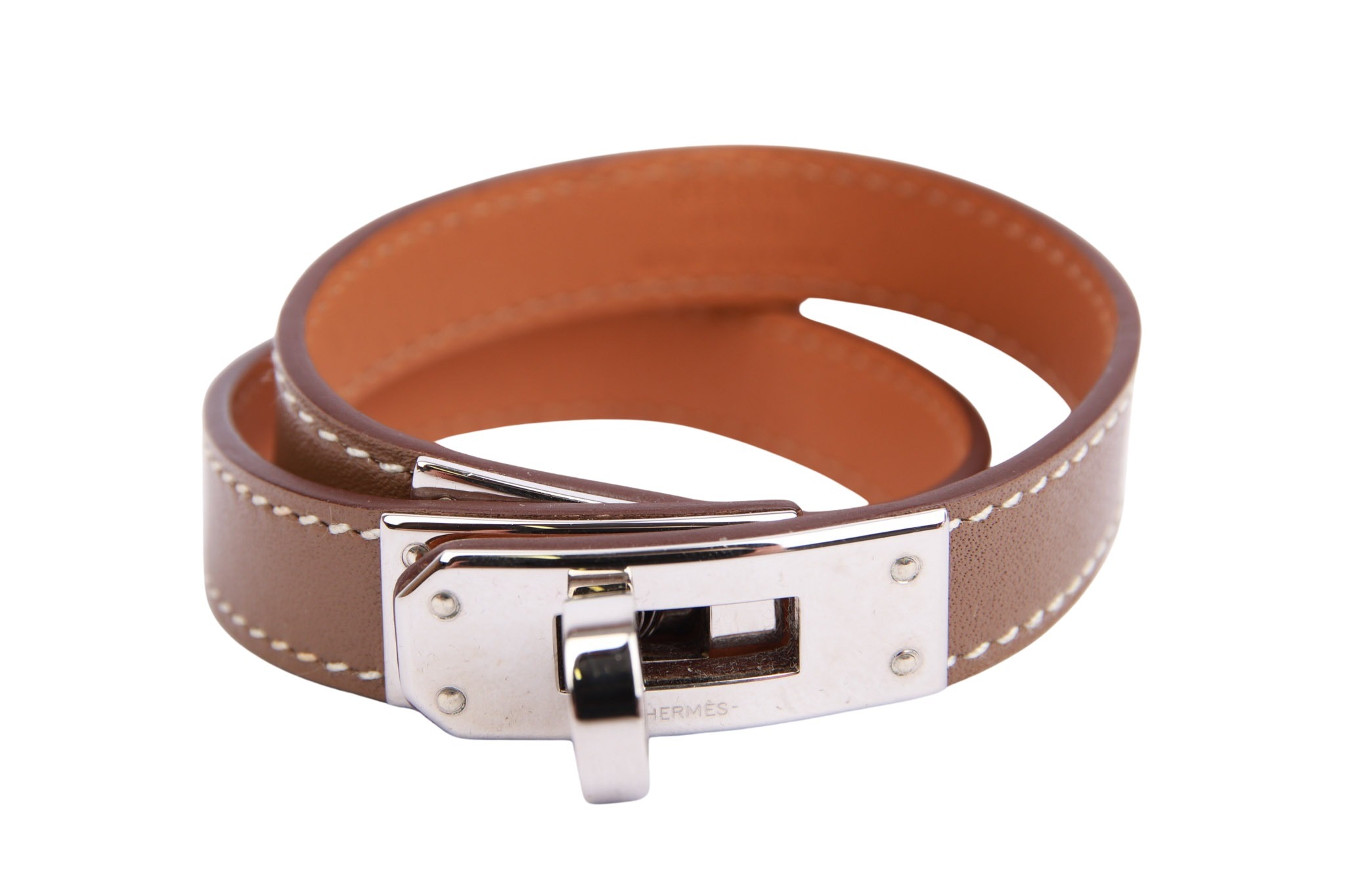 Hermès Kelly Double Tour Armband Taupe