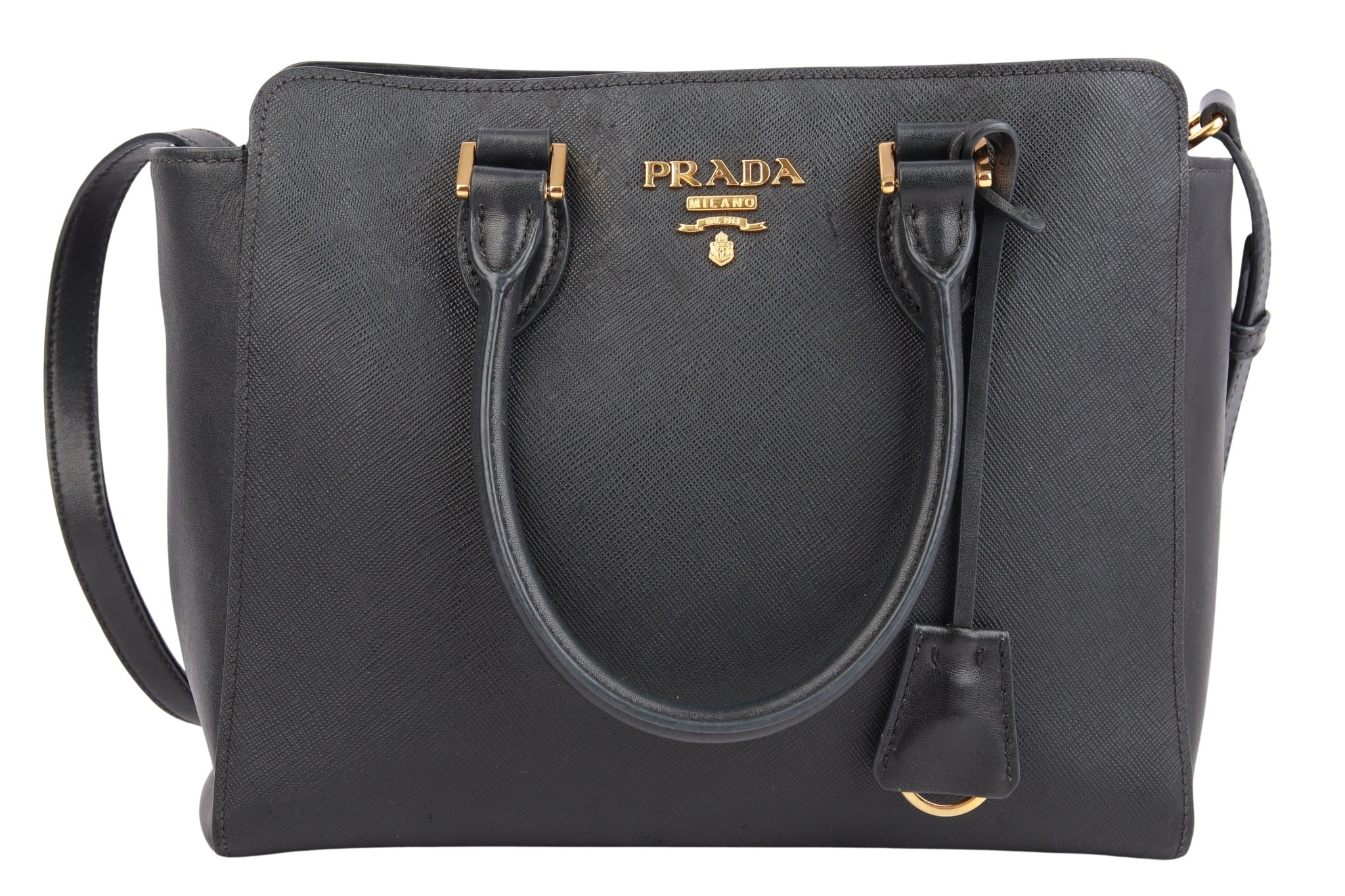 Prada Shopper Saffiano Leder Schwarz