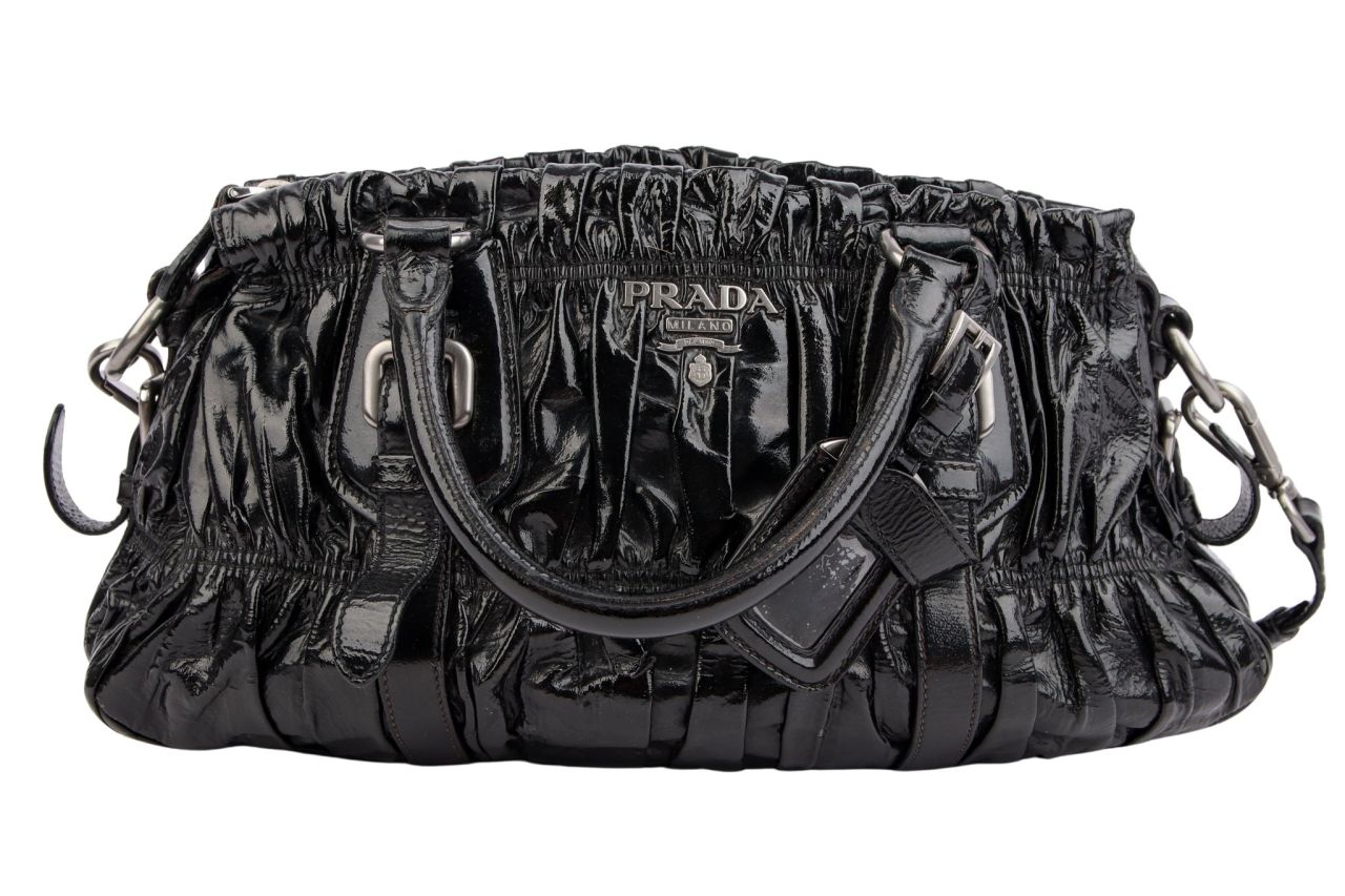 Prada Gaufre Lackleder Schwarz