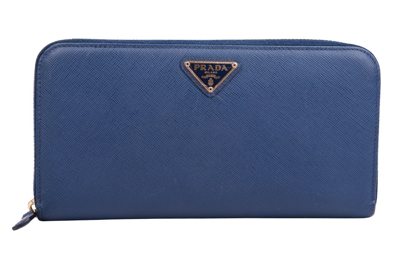 Prada Portemonnaie Leder Blau