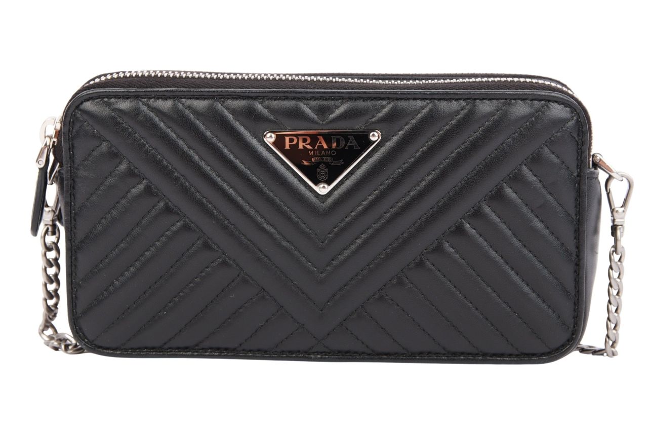 Prada Diagramme Crossbody Bag Black
