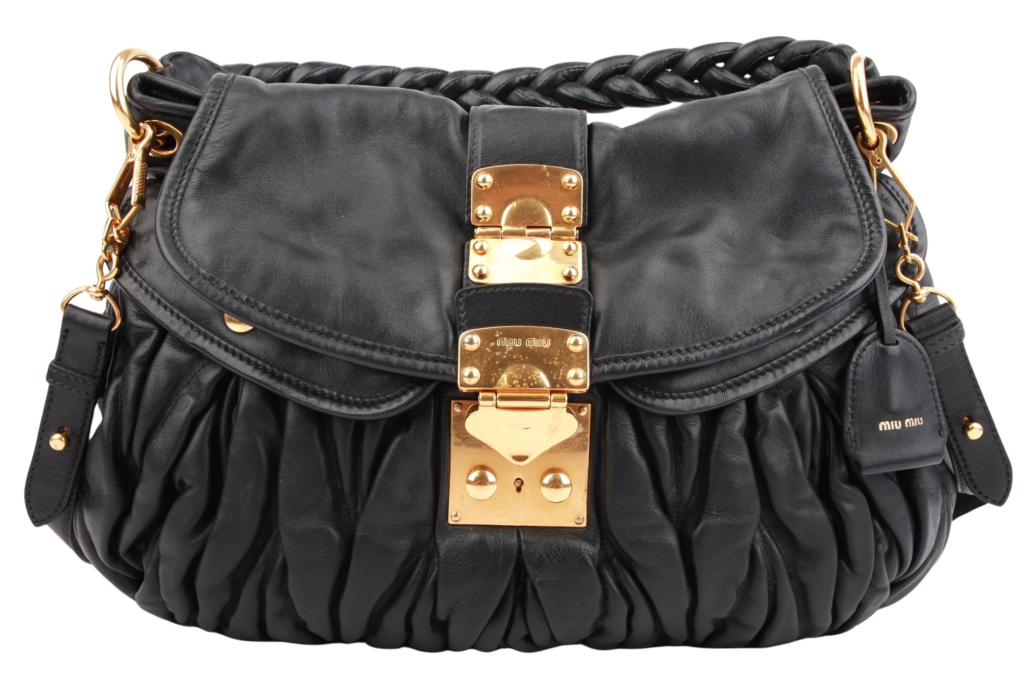 Miu Miu Metalassé Handtasche Schwarz