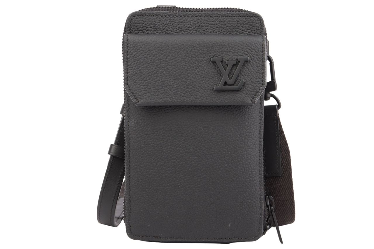 Louis Vuitton Aerogram Handytasche Schwarz Leder