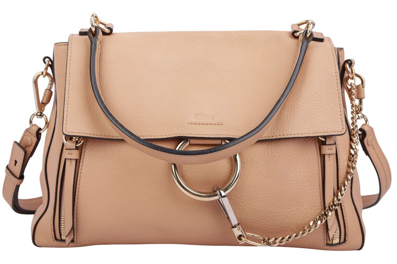 Chloé Faye Day Bag Beige Leder