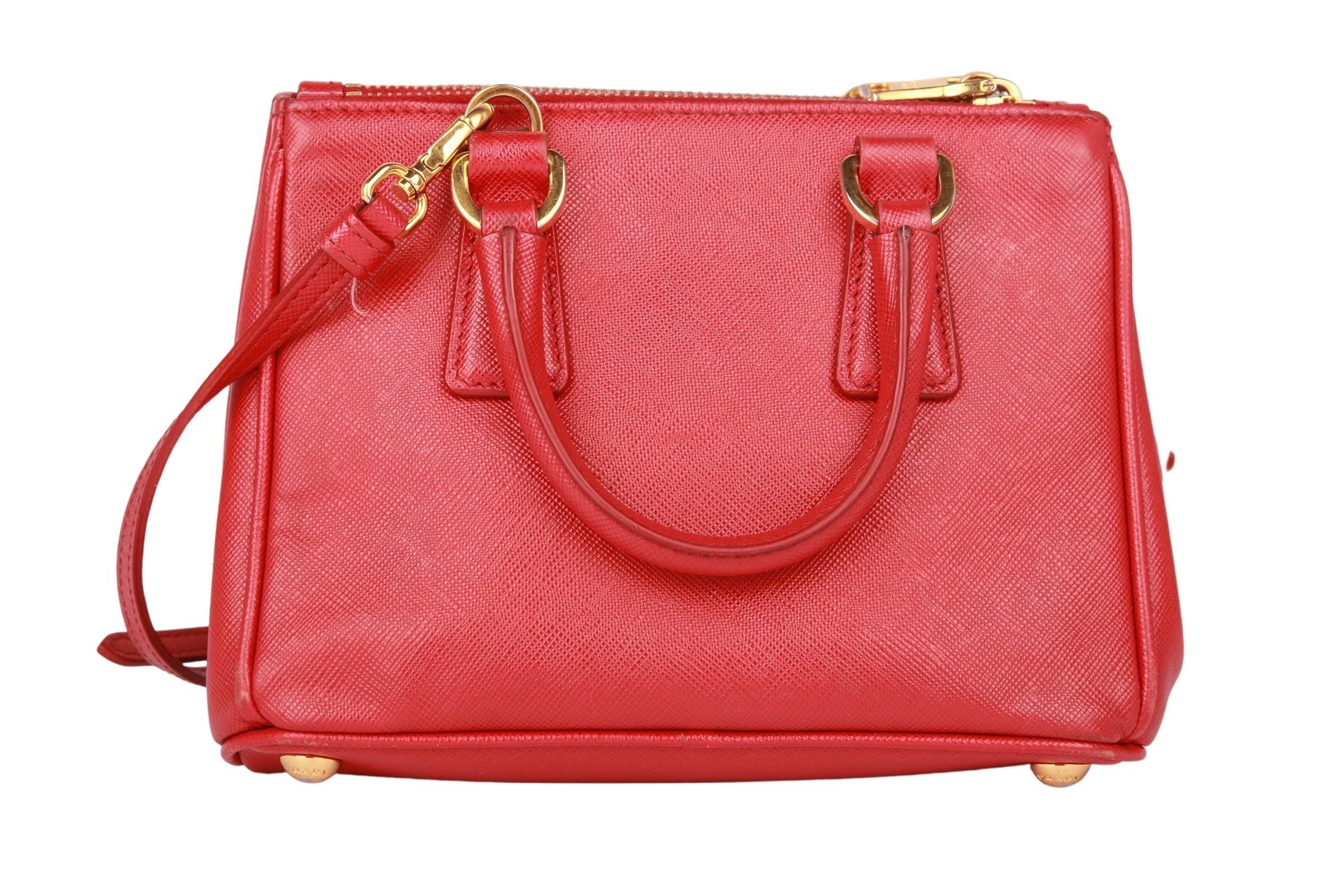 Prada Galleria Mini Bag Saffiano Leather Red