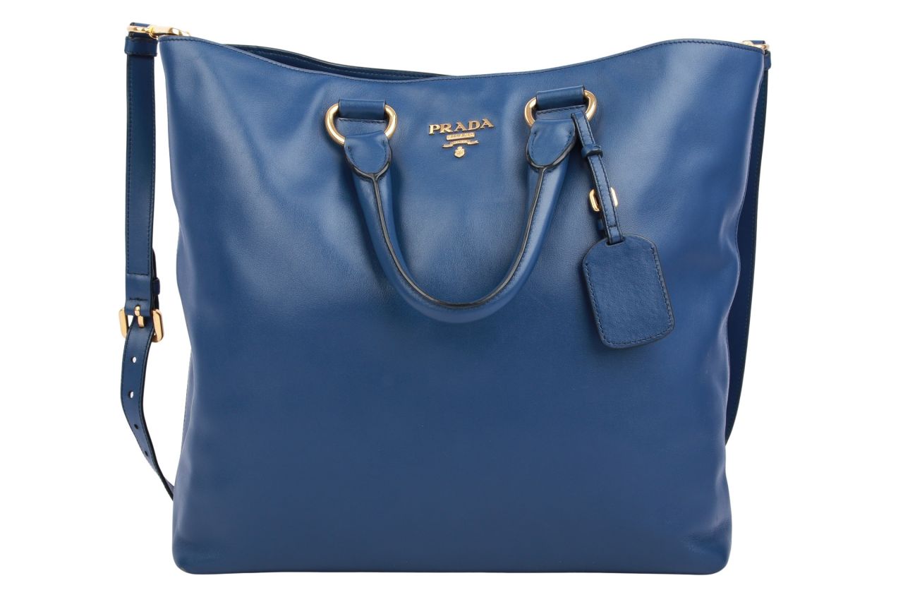 Prada Shopper Leder Blau