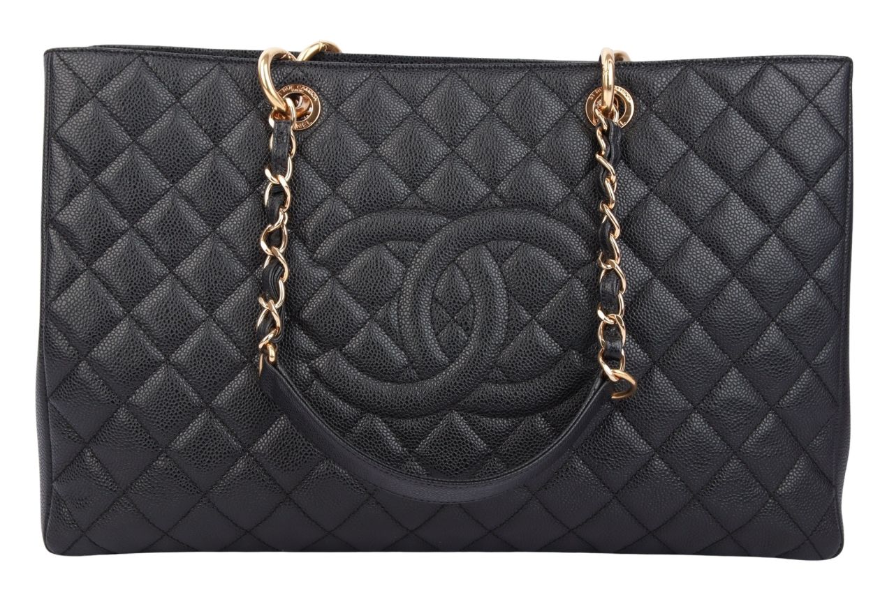 Chanel Grand Shopping Tote Kaviar Leder Schwarz