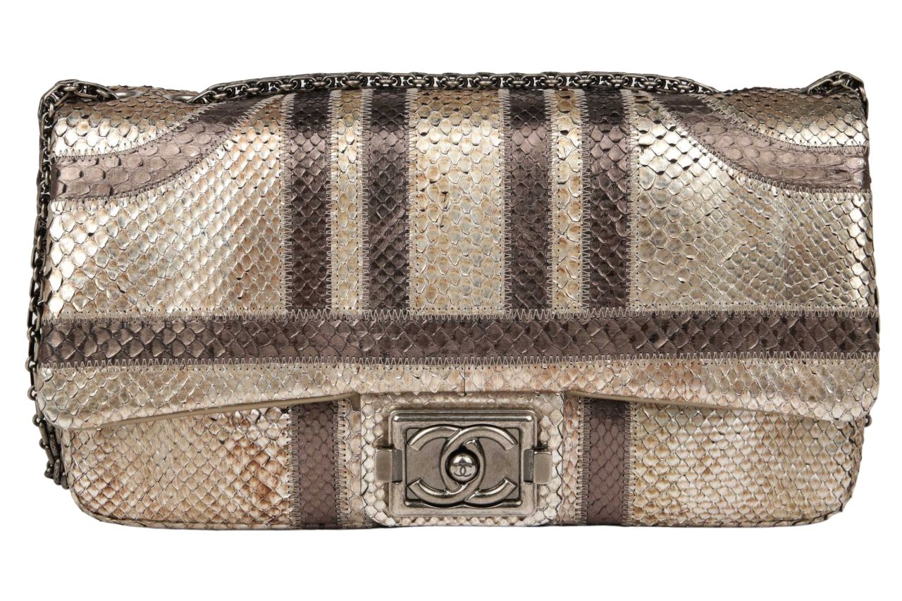 Chanel Flap Bag Python Metallic