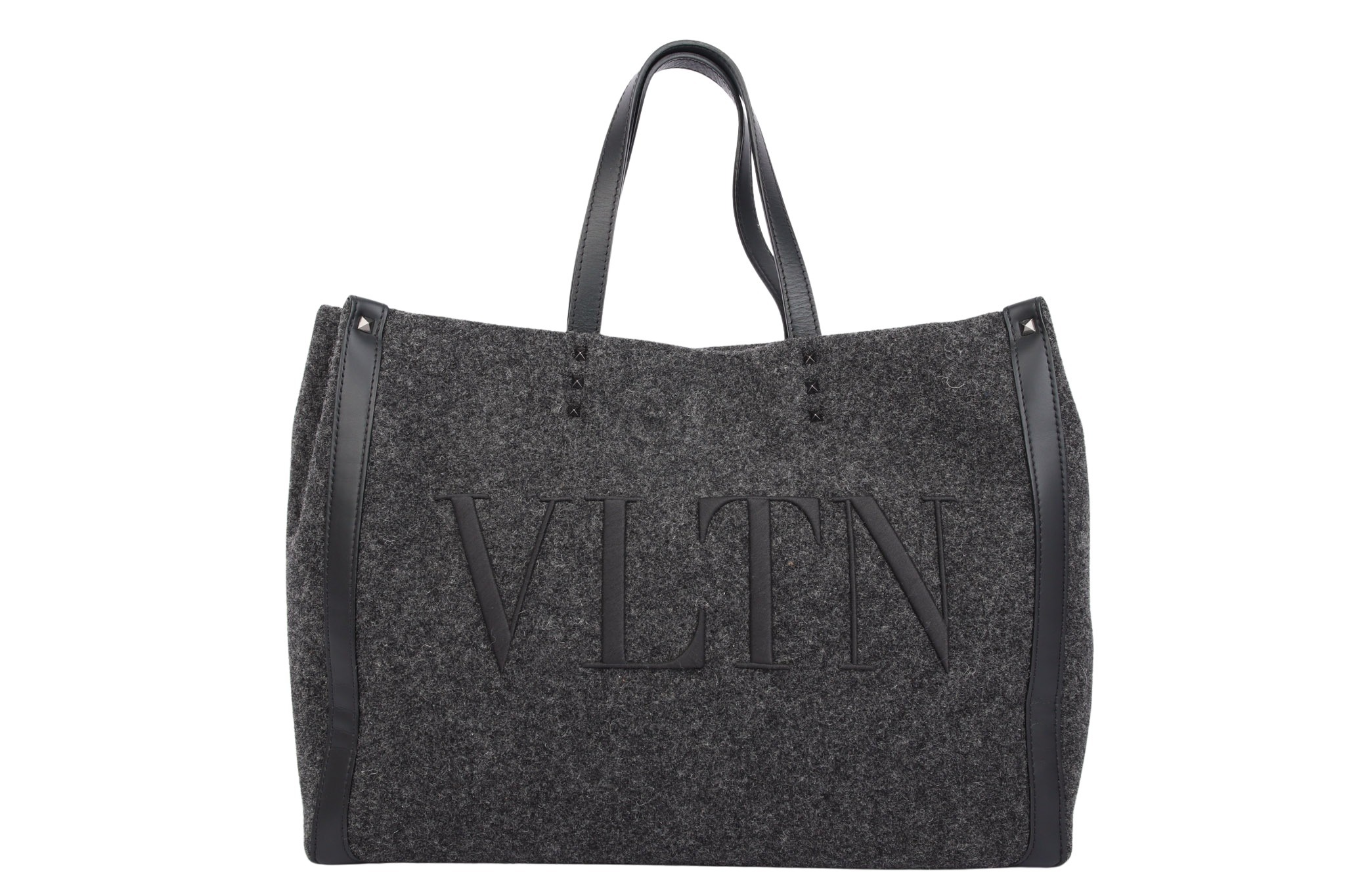 Valentino Garavani Filz Shopper Grau