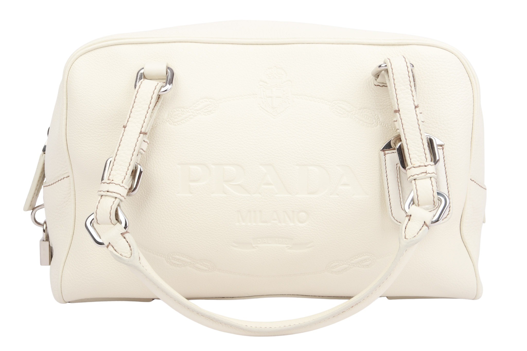 Prada Handtasche Leder Weiß