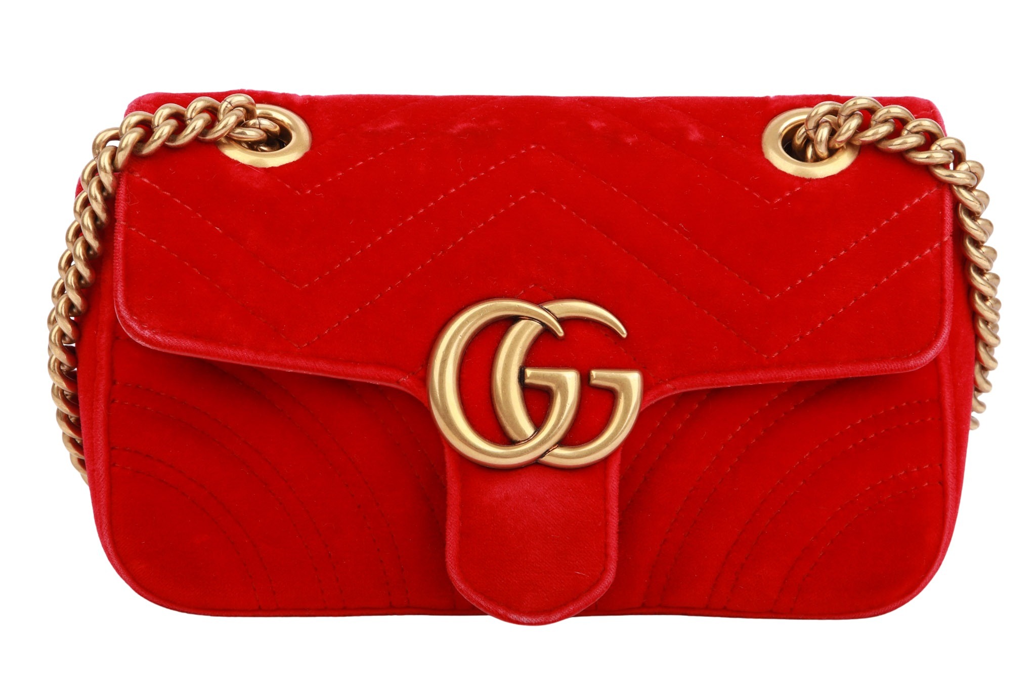 Gucci Marmont Small Samt Rot