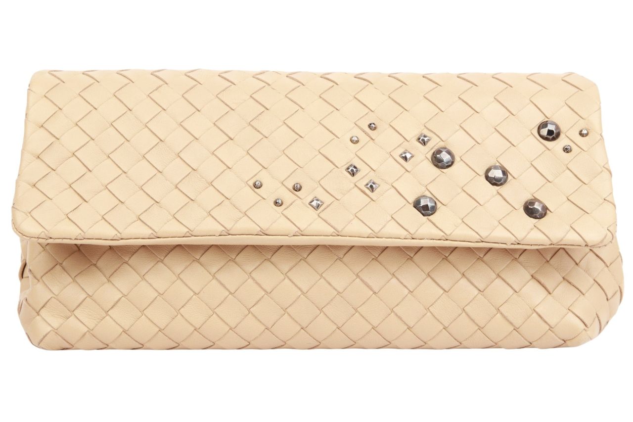 Bottega Veneta Intrecciato Clutch Leder Beige
