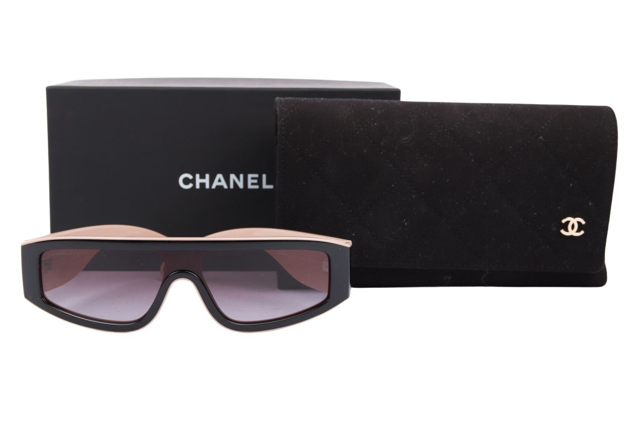 Chanel Sonnenbrille "6057" Schwarz / Beige