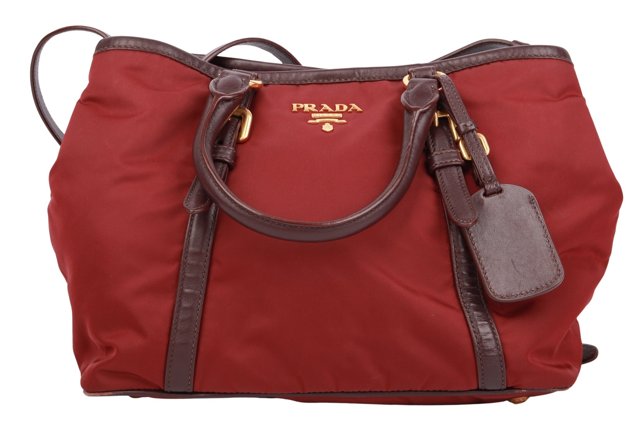 Prada Tessuto Nylon Handtasche Bordeaux
